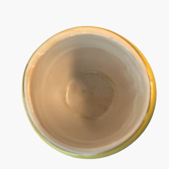 Italian Folk Pottery Pot Blue Yellow Flower Signed Hand Painted Ceramic Floral - Picture 5 of 8